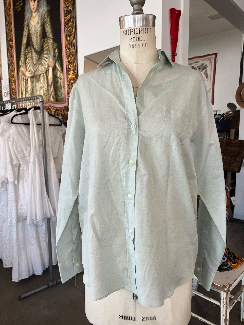Emanuele Maffeis Mint Green Long Sleeve Button Down